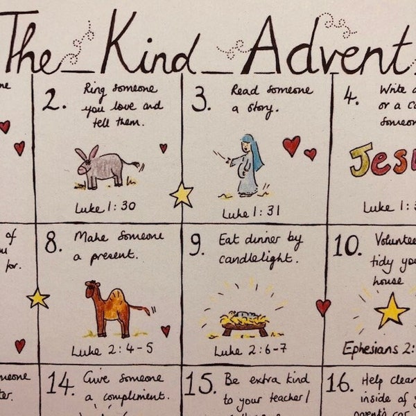 The Kind Advent Calendar - Printable