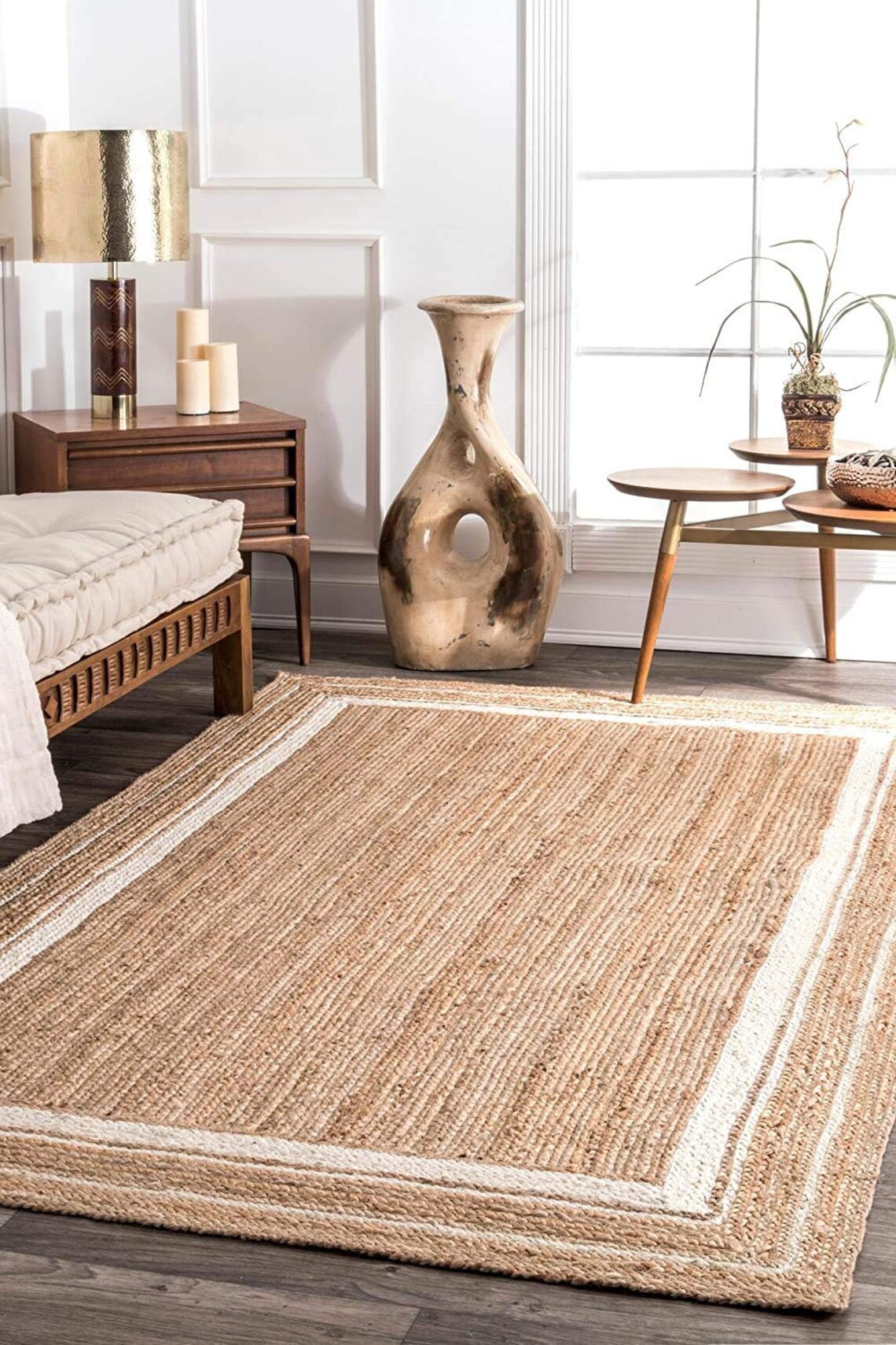 Handwoven Jute Square Rug Natural Fibersbraided Reversible Etsy UK