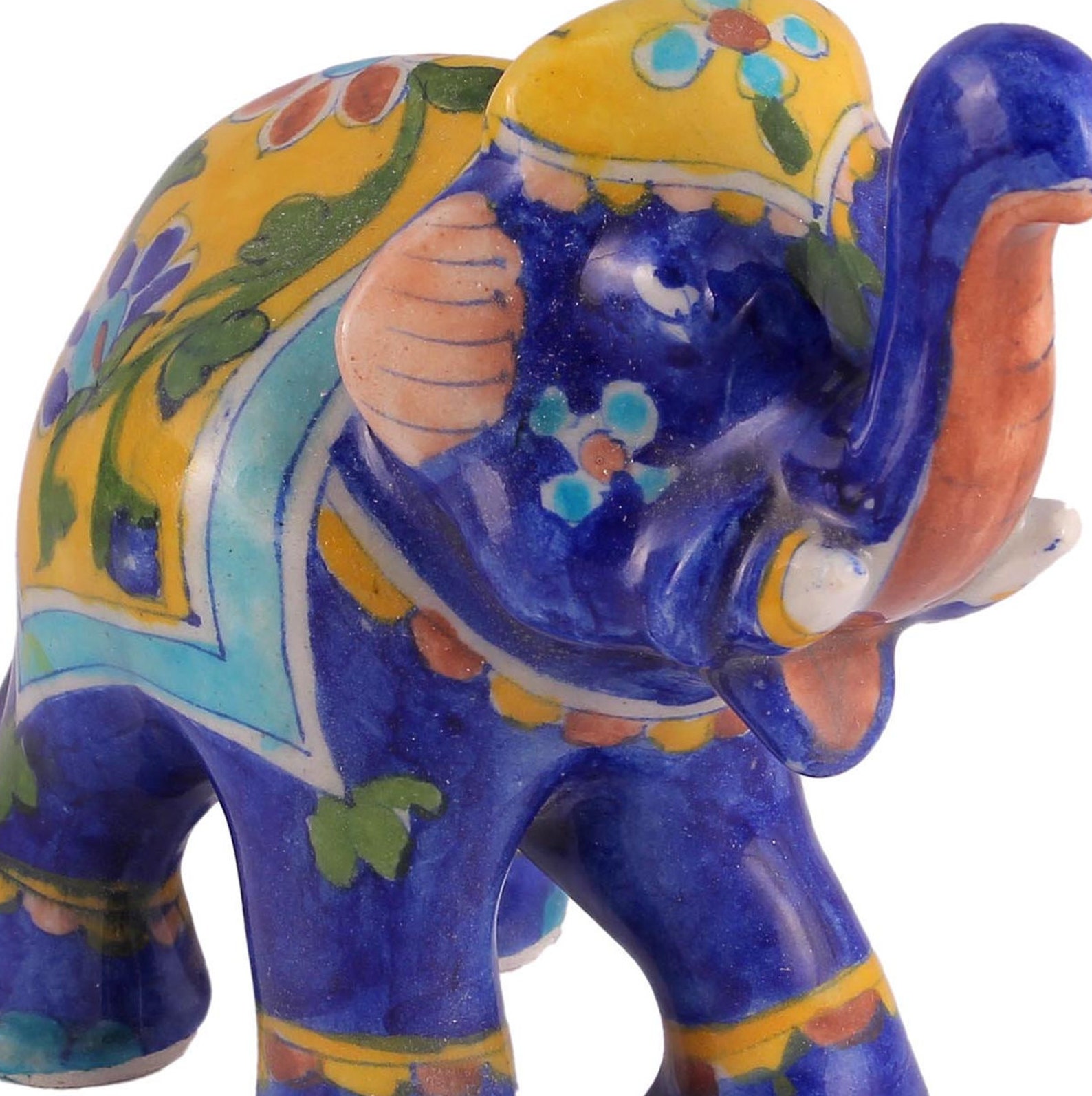 Decor Elephant/Ceramic Elephant/Handmade Decor Blue Pottery Etsy