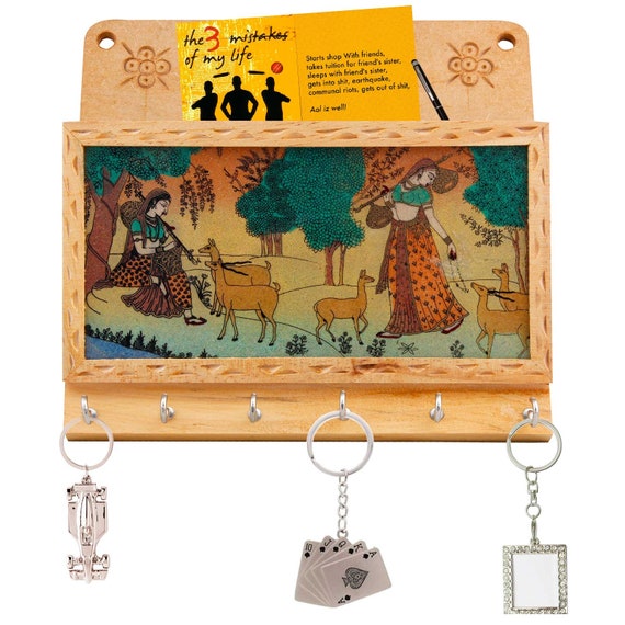 Wall Key holder/ Key holder/ handicraft holder /Handmade Gemstone Painting 6 Keys Magazine Holder Handicraft 281