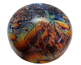 Tamburo a lingua d'acciaio da 9 pollici, handpan, strumento musicale per meditazione e yoga