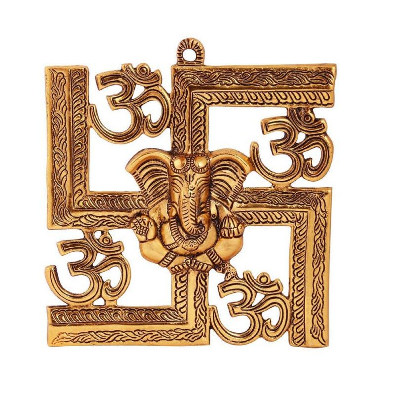 Swastik With Om and Ganesha Aluminium Wall Hanging Metal Etsy