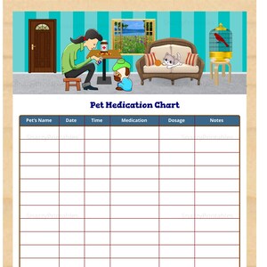 Pet Medication Chart Printable Dog Medication (Download Now) - Etsy
