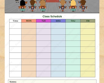 Printable Class Schedule | Daily Student Planner | Classroom Activities Schedule