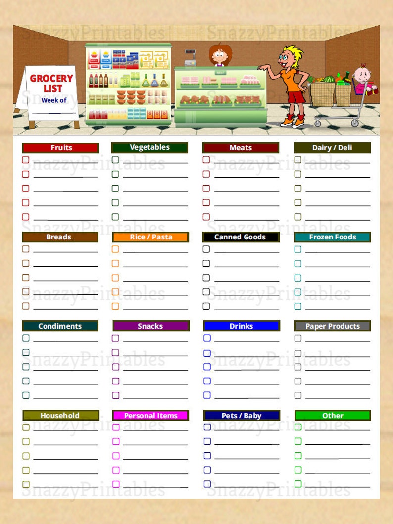 Printable Grocery Record with Types, Grocery Procuring Checklist, Grocery Record, Supper Planner, PDF, Fast Down load photograph regarding Printable Grocery List by Category named Printable Grocery Checklist with Groups, Grocery Searching Record, Grocery List, Supper Planner, PDF, Instantaneous Obtain