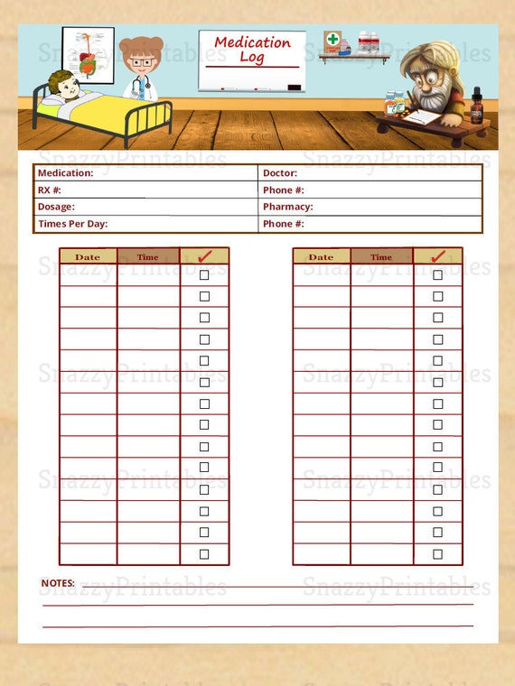 Printable Medicine Time Chart