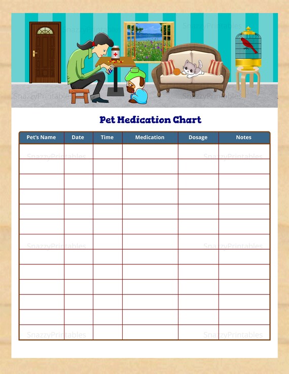 Free Printable Dog Medication Chart