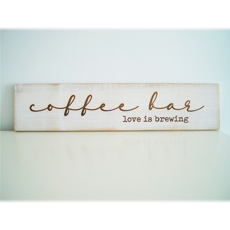 Coffee bar decor Wood signs rustic signs farmhouse signs Etsy