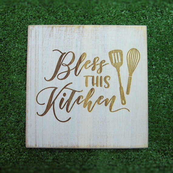 Bless This Kitchen Sign Kitchen Signs Funny Kitchen Sign Etsy