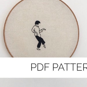 Mia Wallace Pulp Fiction PDF Embroidery Pattern Instant Download Wall hanging hoop art Uma Thurman