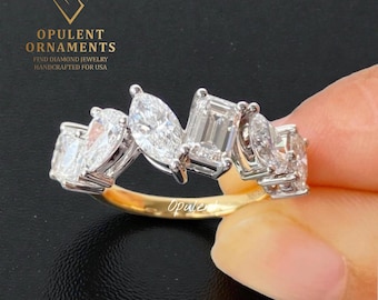 emerald cut ring cover dainty stackable ring sterling silver gold plated smart ring enhancer