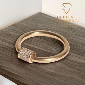 Round Cut Dainty Charm Diamond Dangle Ring, 14K Solid Gold Thin Ring, Minimalist Dangling Bezel Ring, Delicate Dangle Moissanite Ring USA.