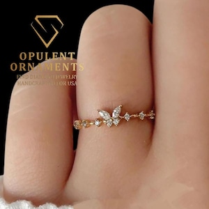 Butterfly Ring, 14k Solid Gold Butterfly Ring, Marquise Butterfly Ring, Minimalist Butterfly Ring, Ring for Women, Christmas Gift For Her