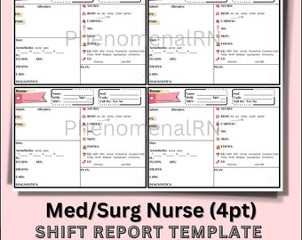 Med Surg Nurse Report Sheet - Etsy