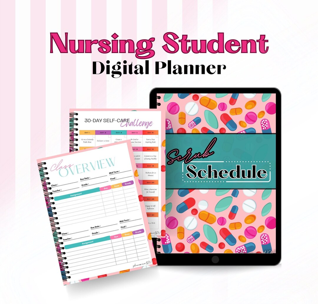 Nursing Student Digital Planner, Digital Planner for Student Nurse