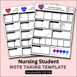 Nursing Student Clinical Report Sheets Nursing Student - Etsy