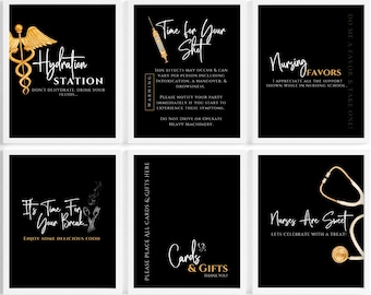 Nurse Graduation Party 6 Table Sign Bundle. RN, LPN, Nurse Party Decor Nursing Party Signs Graduation Party Decor for Nurses, Nursing School