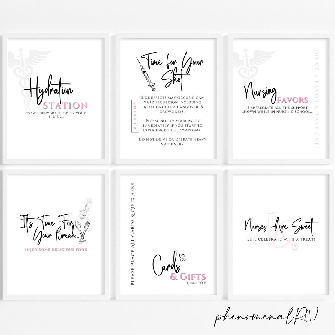 Printable Rn Sign Nursing School Graduation Table Signs | Nurse Grad Party Decor Bundle ...