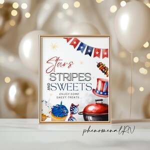 Fourth of July Table Signs Printable | 4th of July Party Decor | Patriotic Table Signs | Red White and Blue Table Decor | Instant Download