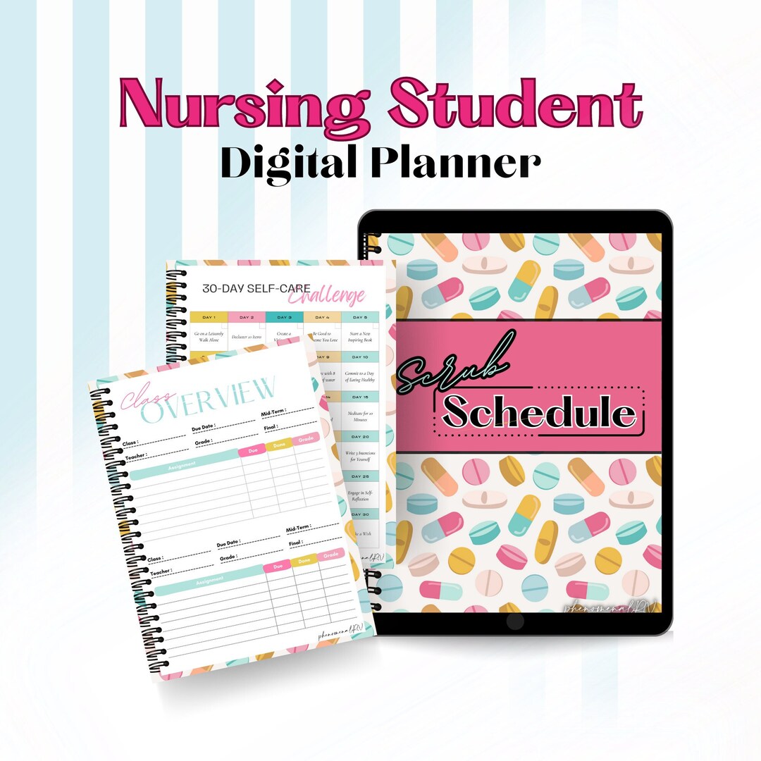 Nursing Student Digital Planner, Digital Planner for Student Nurse