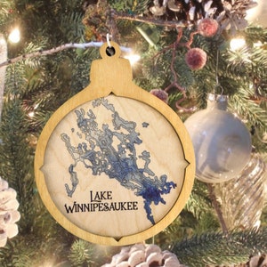 Nautical Map Christmas Ornament, Coastal Christmas Seasonal Decor, Stocking Stuffer, Minimalist Ornament, Hostess Gift, Personalized Gifts image 3
