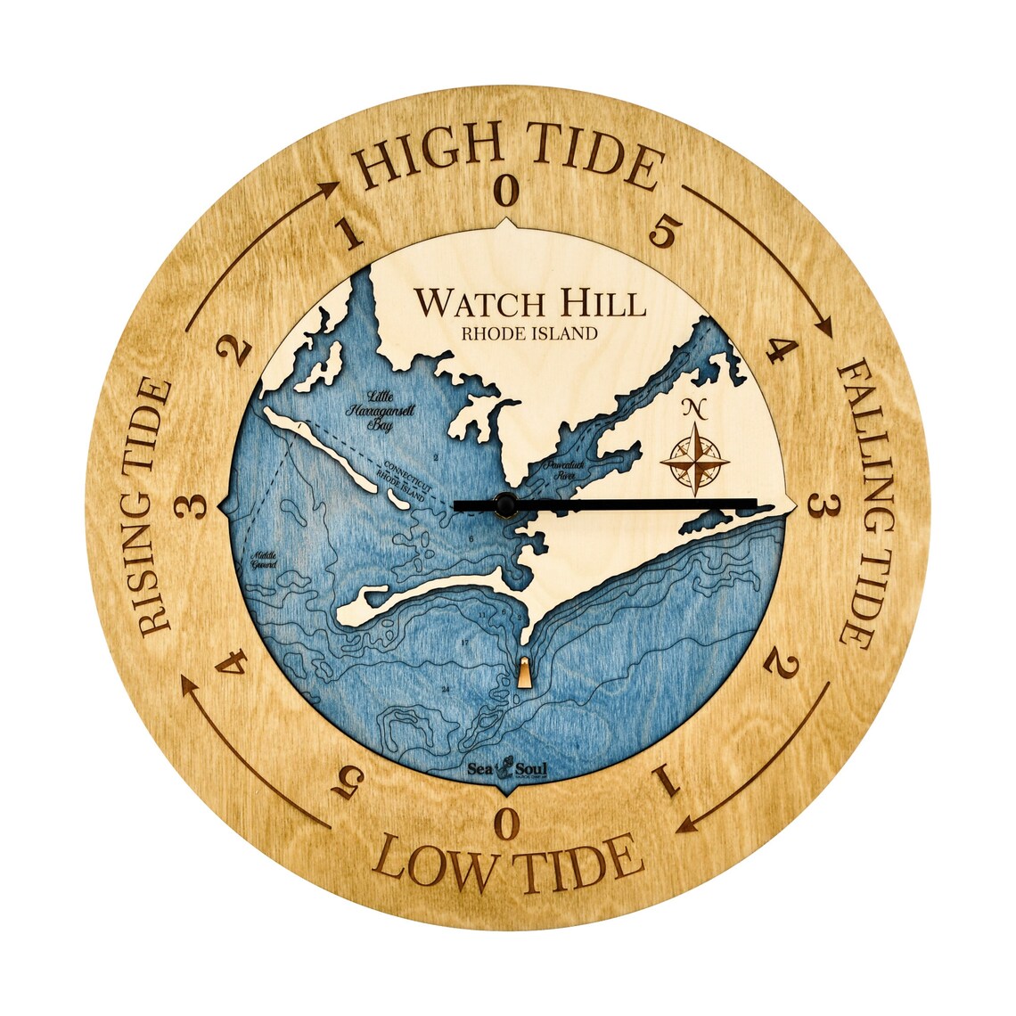 Coastal 3D Wood Map Tide Clock East Coast Nautical Chart Tide Etsy