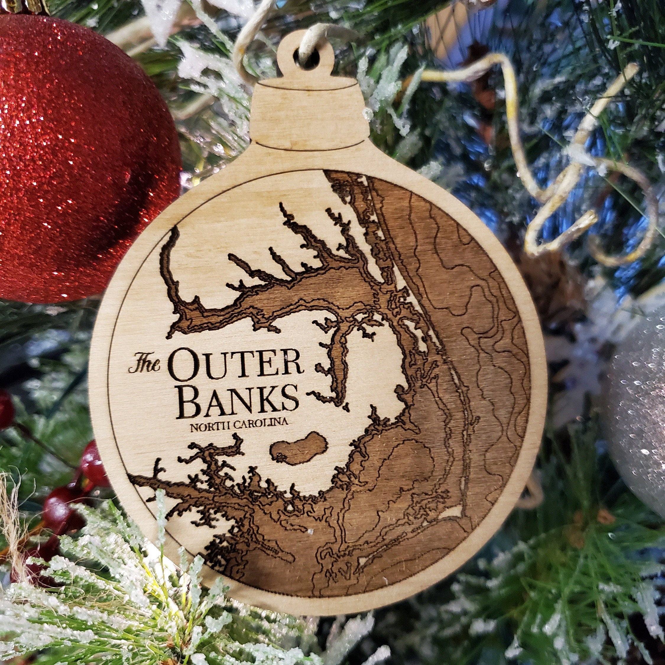 BEST SELLING Outer Banks Nautical Map Christmas Ornament 3D Etsy