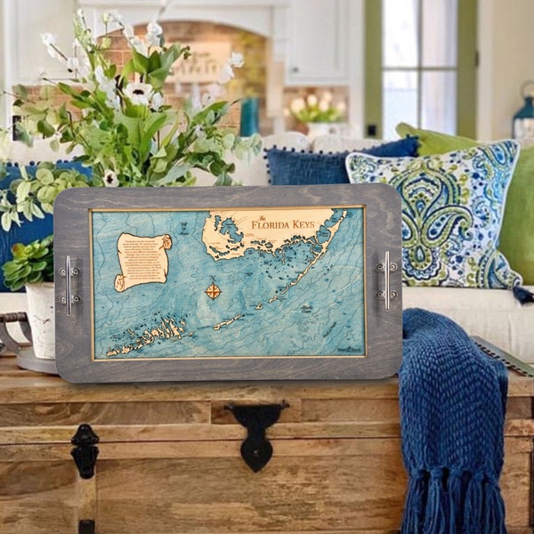 Florida Keys Map Nautical Chart Etsy