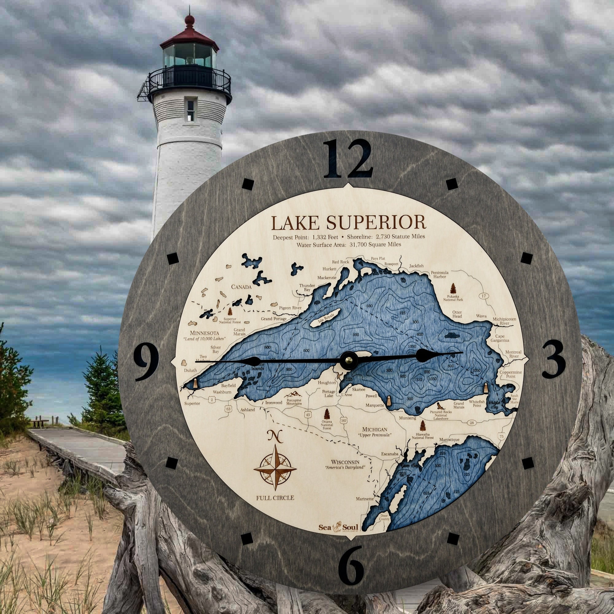 All Great Lakes Wall Clocks, Lake Michigan Clock, Lake Huron Clock ...