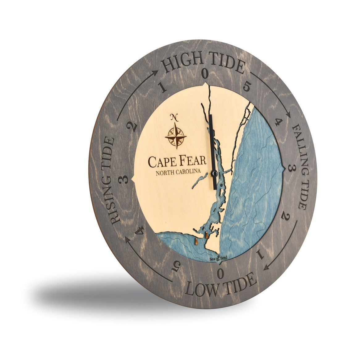3D Wood Map Tide Clock East Coast Nautical Chart Tide Clock Etsy