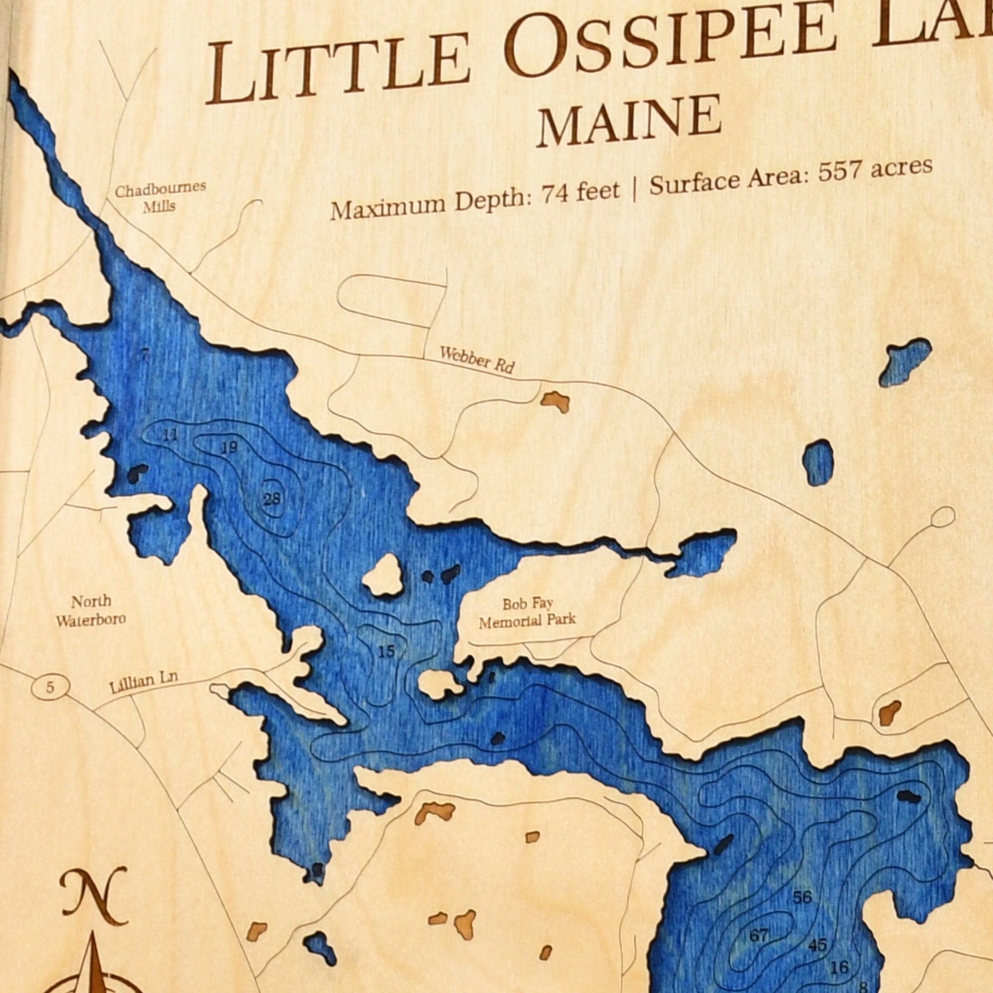 BEST SELLING Little Ossipee Lake 3D Nautical Wood Map Wall Art Etsy