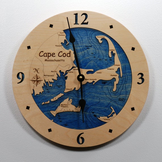 Cape Cod Wall Clock. Massachusetts. Nautical Clock. Nautical Etsy