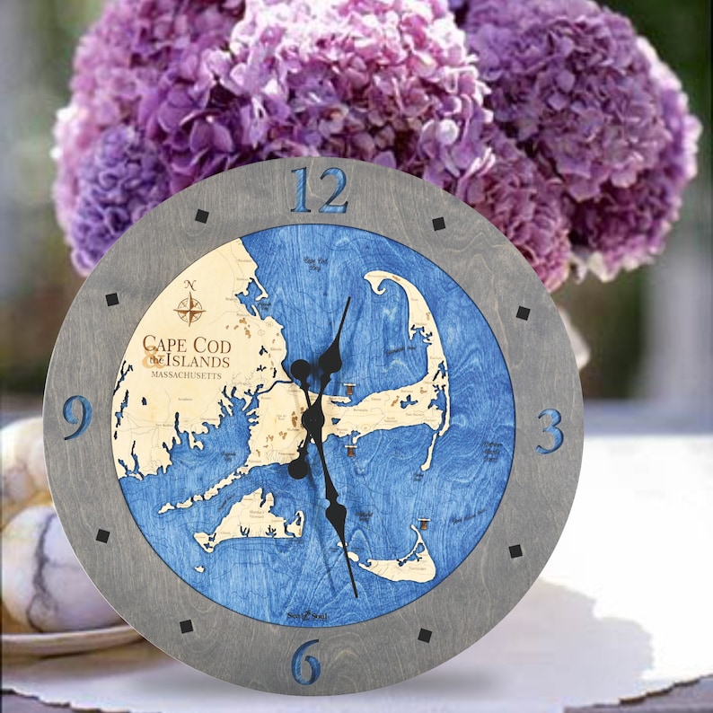 BEST SELLING Cape Cod Nautical 3D Wood Map Wall Clock Cape Etsy