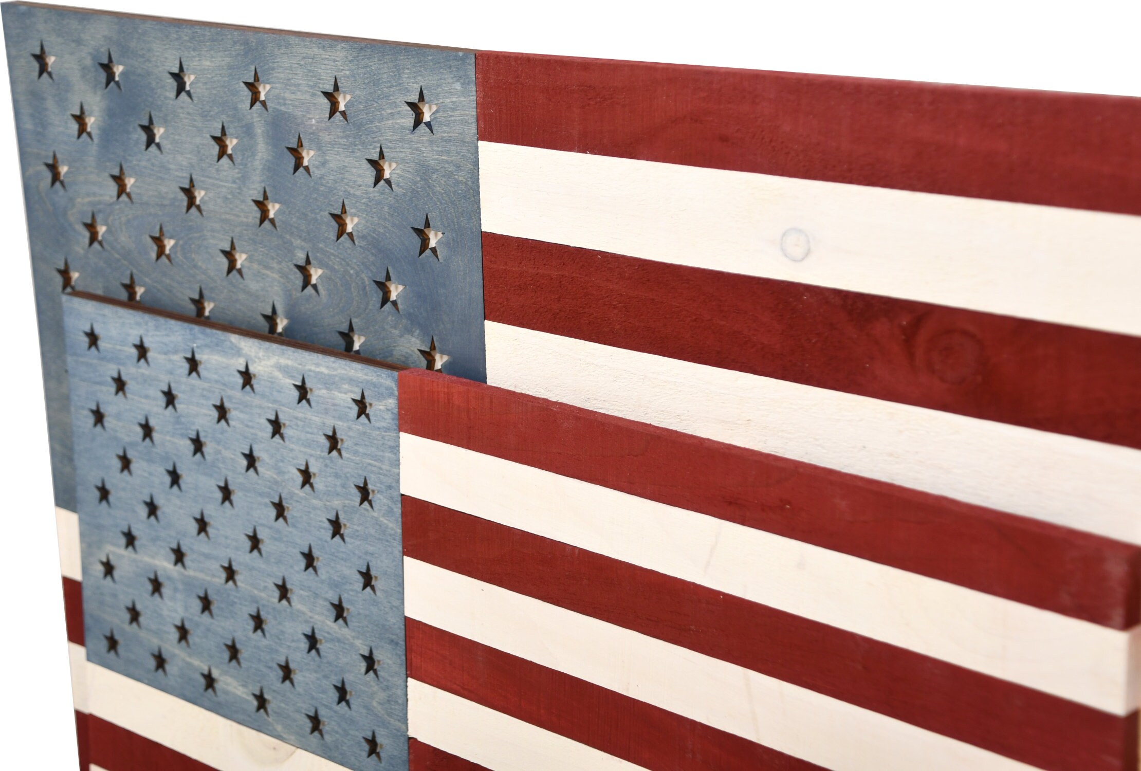 Handcrafted Wood American Flag Wall Art Rustic Wooden Etsy