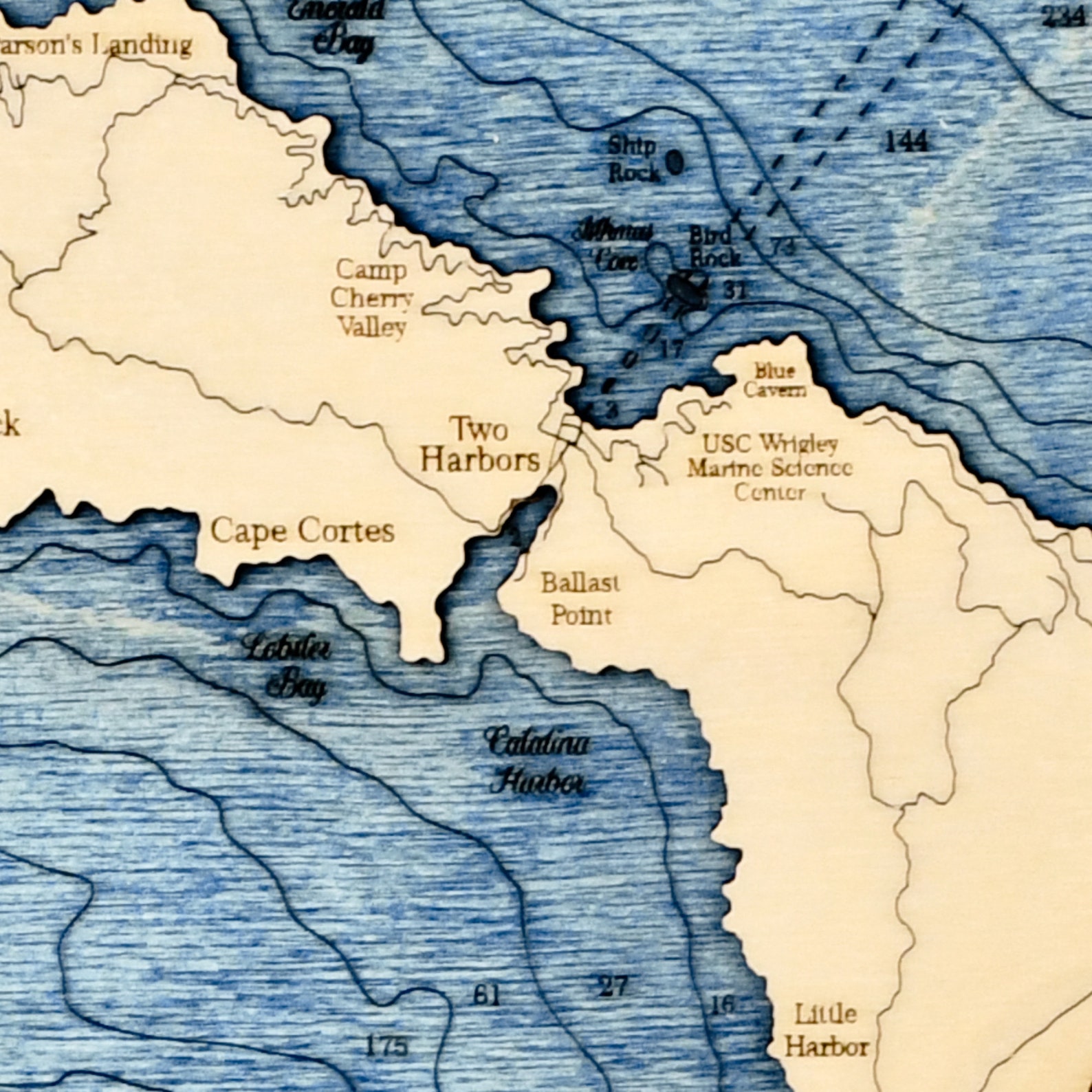 Catalina Island Nautical 3D Wood Map Wall Art Topographic Etsy