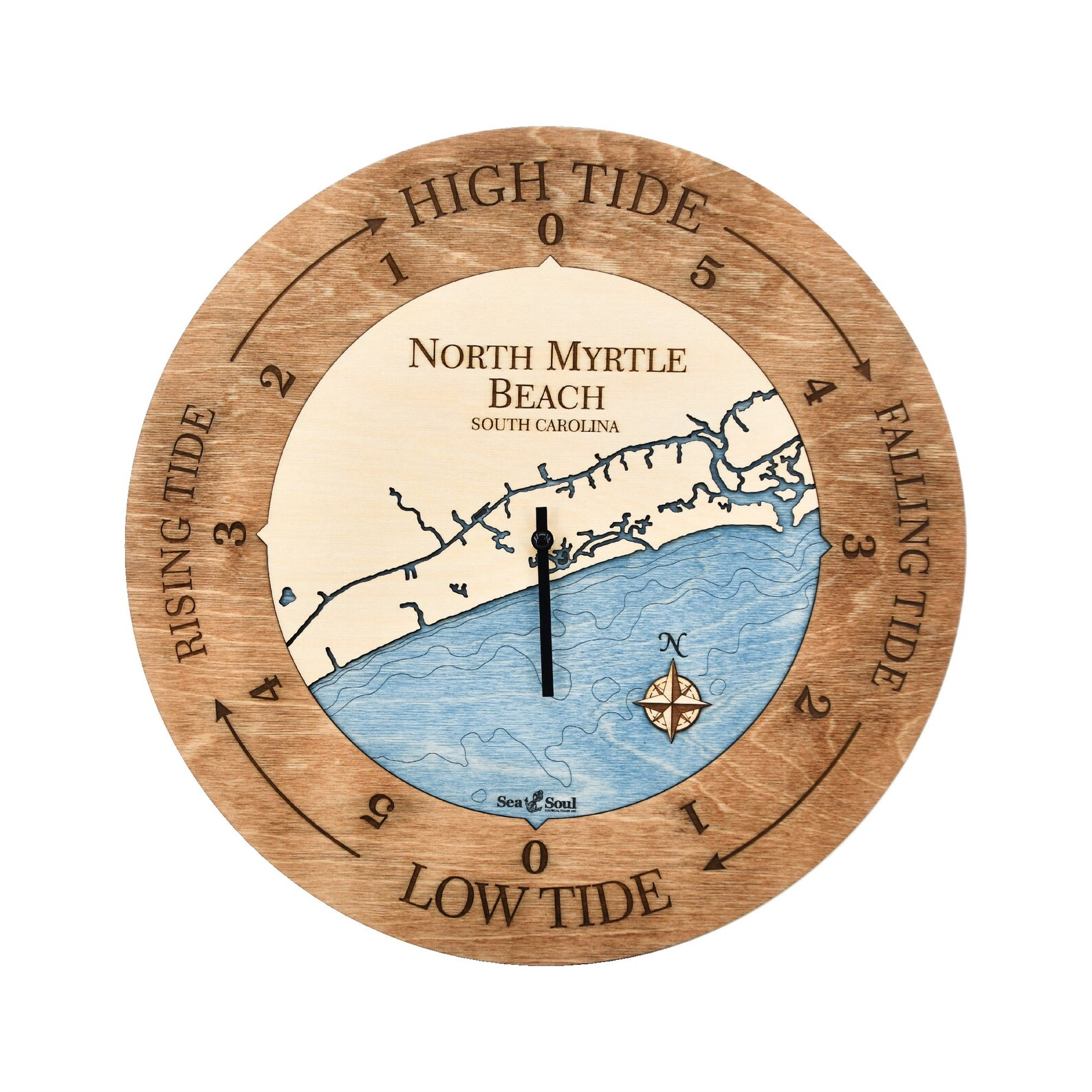 3D Wood Map Tide Clock East Coast Nautical Chart Tide Clock Etsy