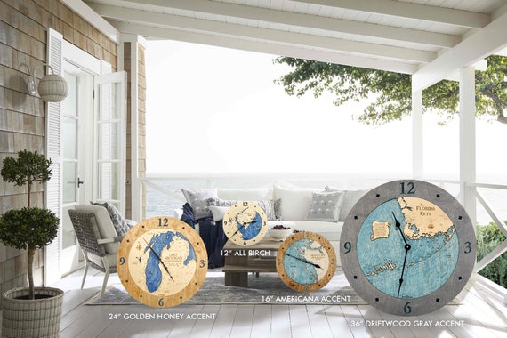 Ocean City Maryland Wall Clock, Unique 3D Nautical Clock, 3D Wood