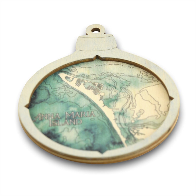 Nautical Map Christmas Ornament, Coastal Christmas Seasonal Decor, Stocking Stuffer, Minimalist Ornament, Hostess Gift, Personalized Gifts imagem 8