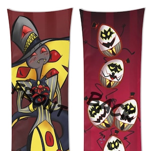 Sir Pentious i Egg bois dwustronna poszewka na poduszkę, dakimakura, inspirowana hotelem Hazbin, Vivziepop, duża poszewka na poduszkę, poszewka na poduszkę SFW