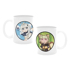 Genshin Impact Paimon Sayu ceramic mug, collectible, coffee mug, tea mug, video game cup, Chibi characters, icon, character mug, fan created