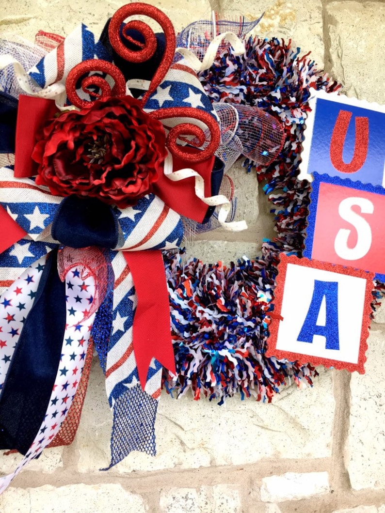 USA Fourth of July Firework Wreath