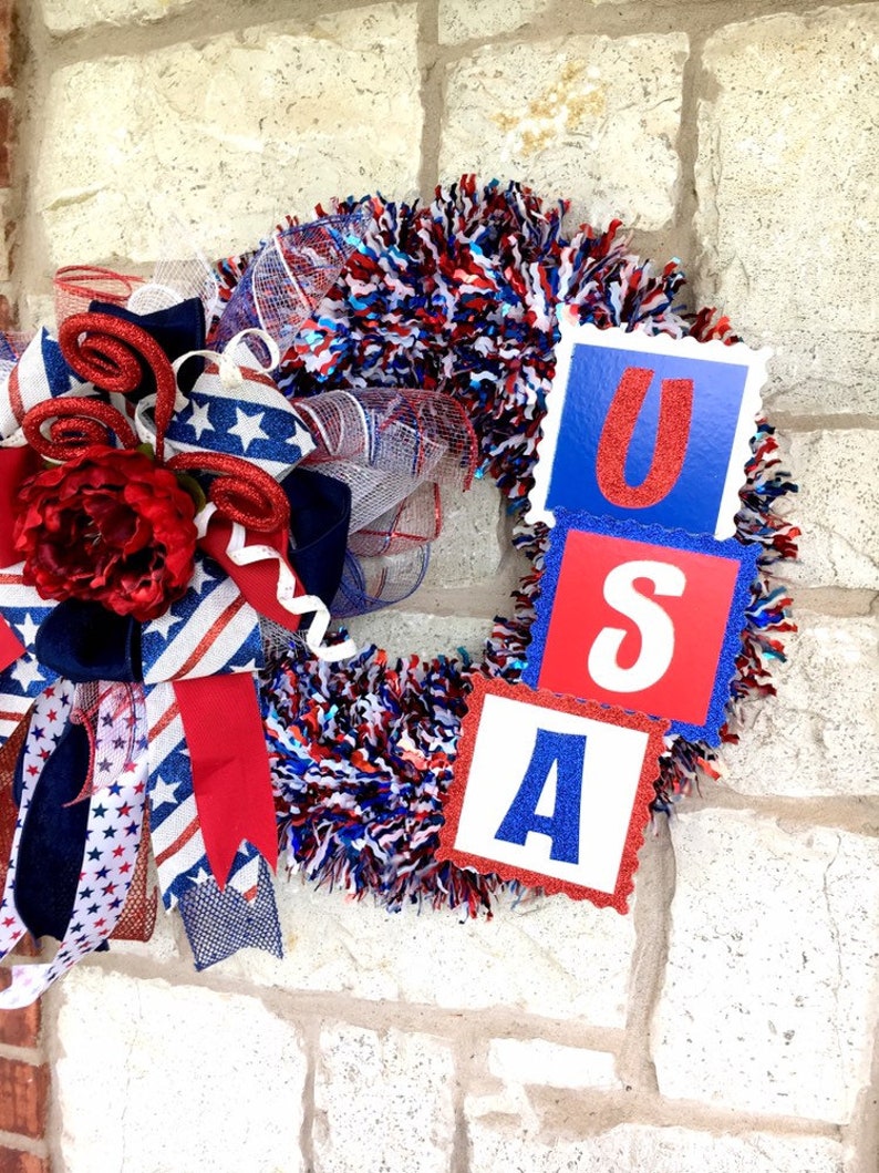 USA Fourth of July Firework Wreath