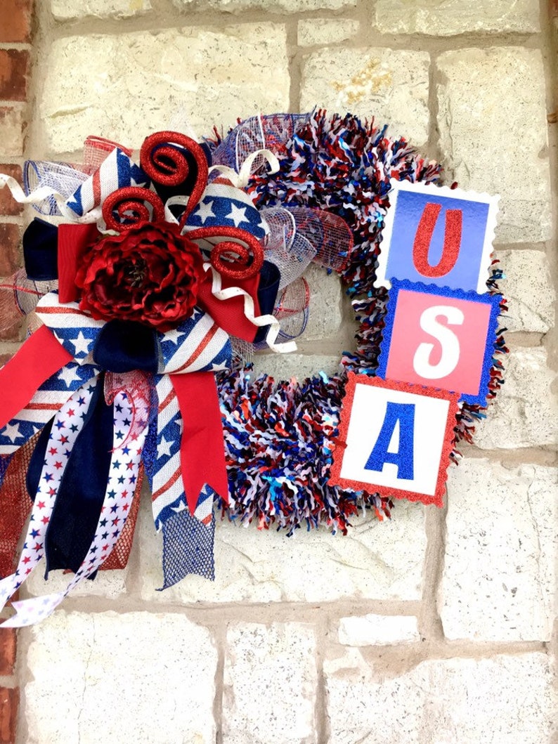 USA Fourth of July Firework Wreath