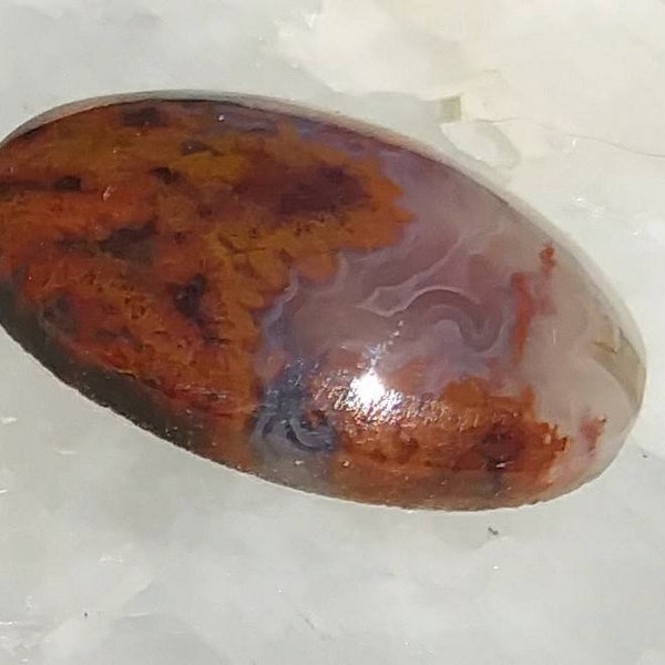 Red Plume Agate Cabochon