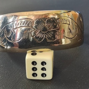 Sterling Silver Floral Engraved Cuff