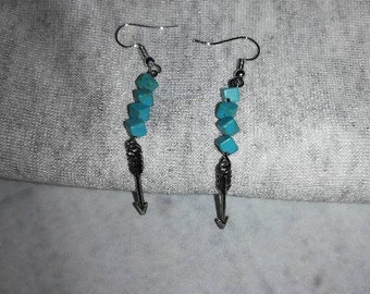 Sterling Silver Turquoise Arrow Earrings