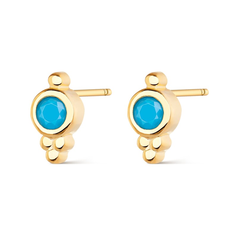 Tiny stud earrings Gold bar earrings Gift for her Minimalist earrings Sterling Silver Turquoise earrings Gold stud earrings
