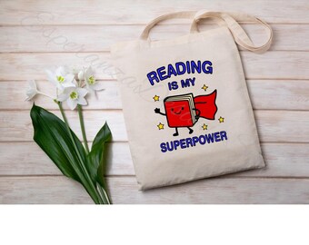 Ler é meu superpoder SVG – Design fofo de camiseta de leitura para leitores ávidos • Leitura infantil svg | png | eps | dxf • Presente para professor • Download instantâneo