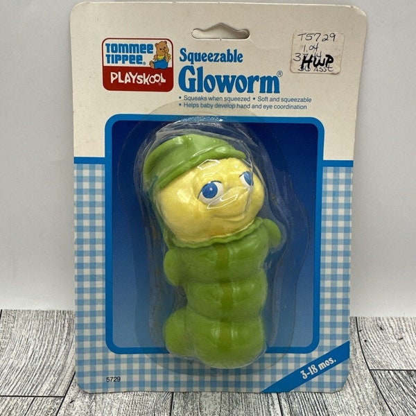 Playskool Tommee Tippee Squeezable Gloworm Toy 3-18 Months Collectible Vintage