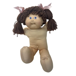 Cabbage Patch Kids Doll Xavier Roberts 1978 1982 Brown Hair Blue Eyes Soft